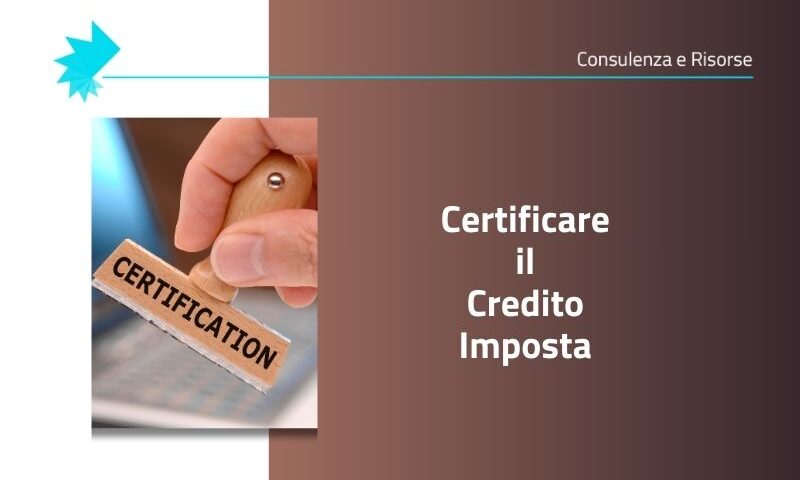 Certificazione credito imposta